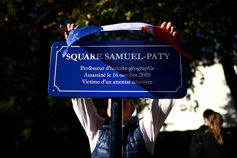 Une place portant le nom du professeur Samuel Paty, à Bordeaux