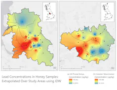 A chart showing lead pollution distribution.