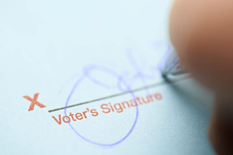 Signature on a ballot