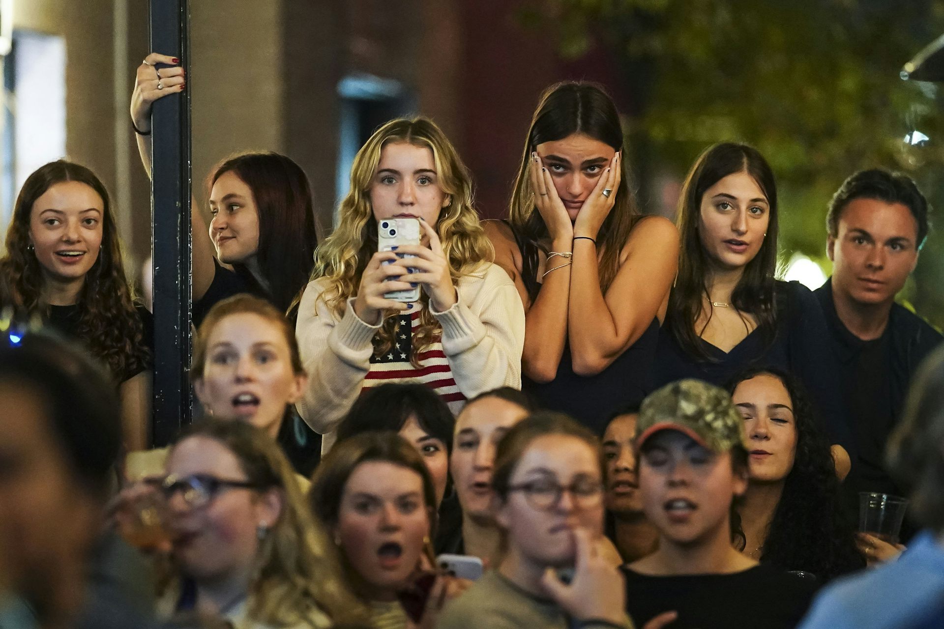 Voters waiting for the results in Washington DC.