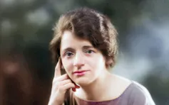 Professional portrait in colour of Ellen Wilkinson.