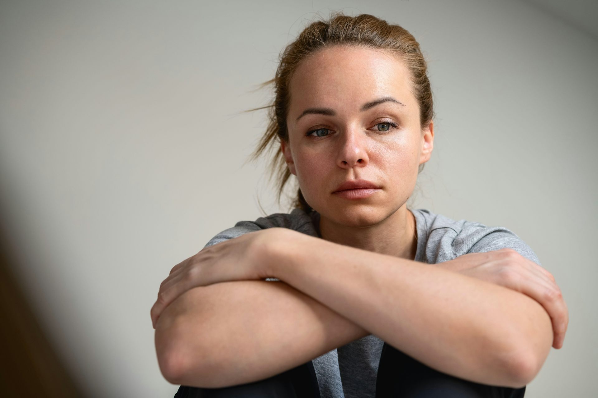 Depressed looking young woman.