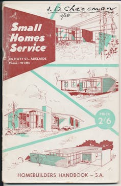 Cover of 1953 Homebuilders Handbook from the Small Homes Service of South Australia