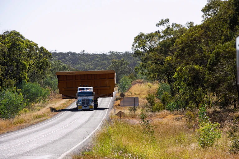 oversize truck on highway