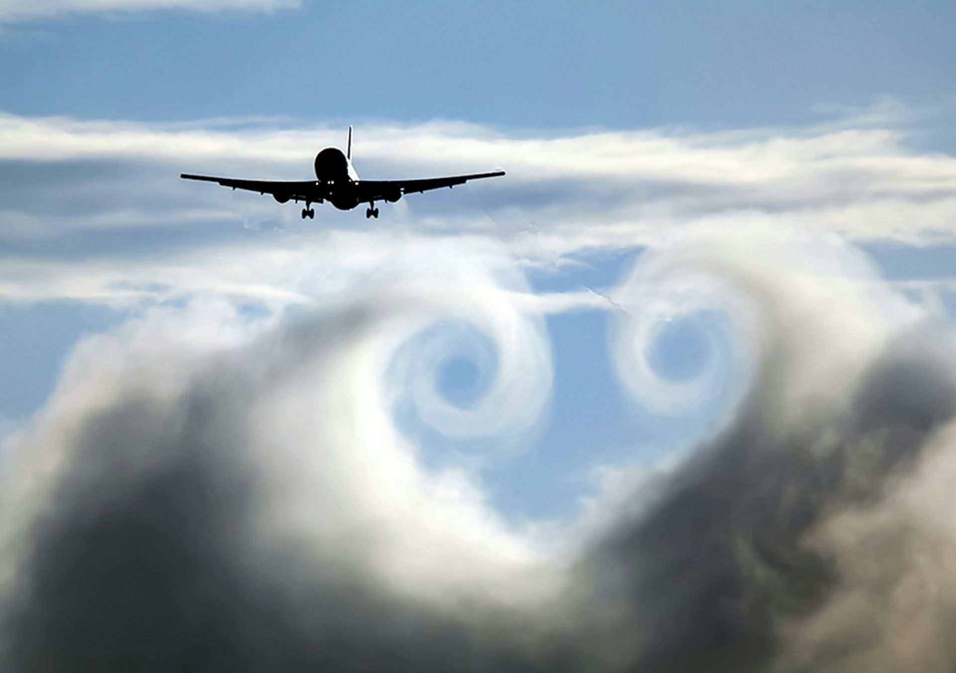 Tourbillons dans le sillage d’un avion