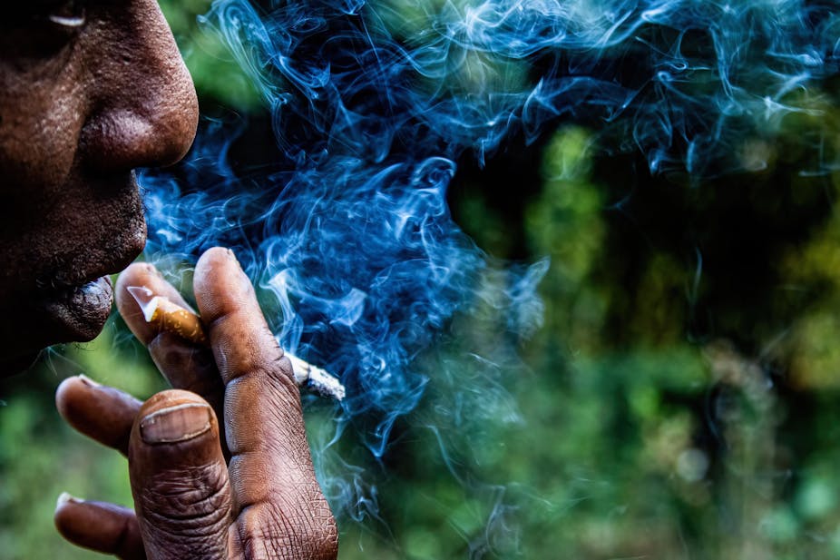 Man smoking a cigarette