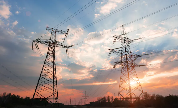 transmission lines sunrise