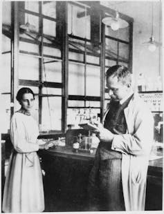 lise meitner et otto hahn au laboratoire