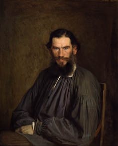 Portrait of Tolstoy with long brown beard