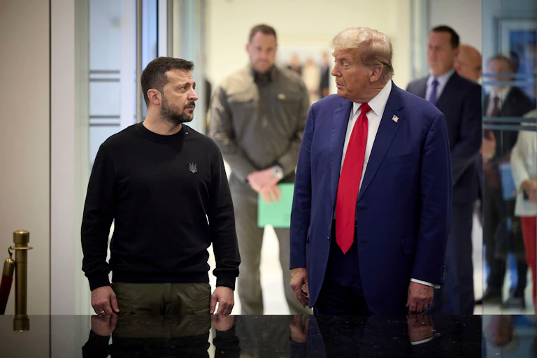 Volodymyr Zelensky and Donald Trump in September 2024.