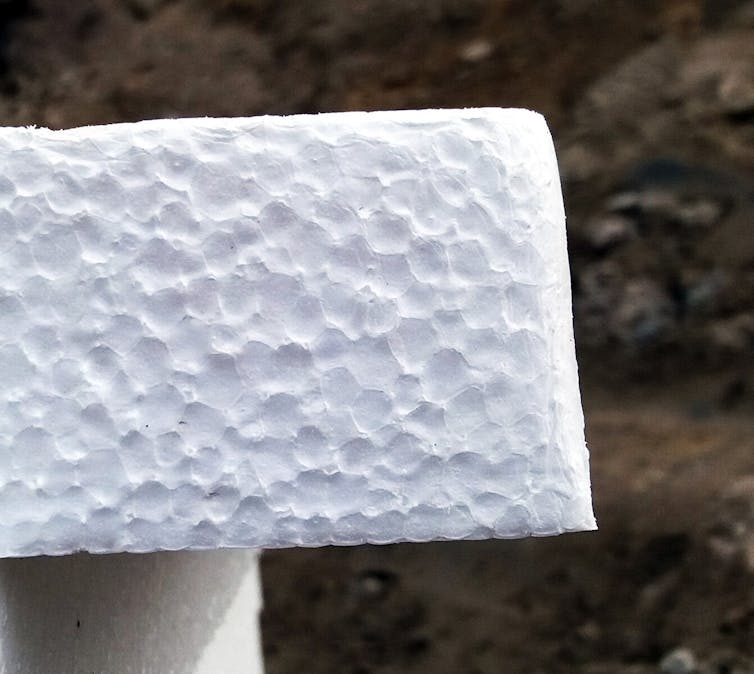 Mottled white foam