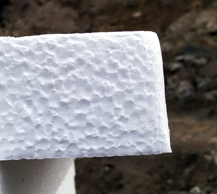 Mottled white foam