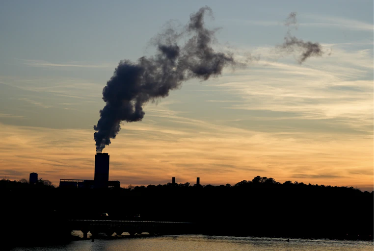 Smoke rises from a coal power plant.