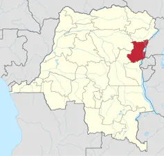 Carte indiquant la région du Nord-Kivu en RDC