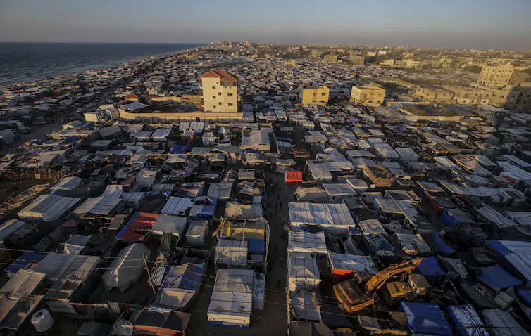 A tent city in southern Gaza.