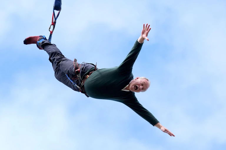 Ed Davey bungee jumping