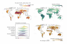 Mapas mostram o aumento da aridez com a intensificação da temperatura global