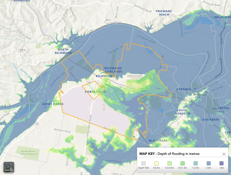 digital flood map of Richmond