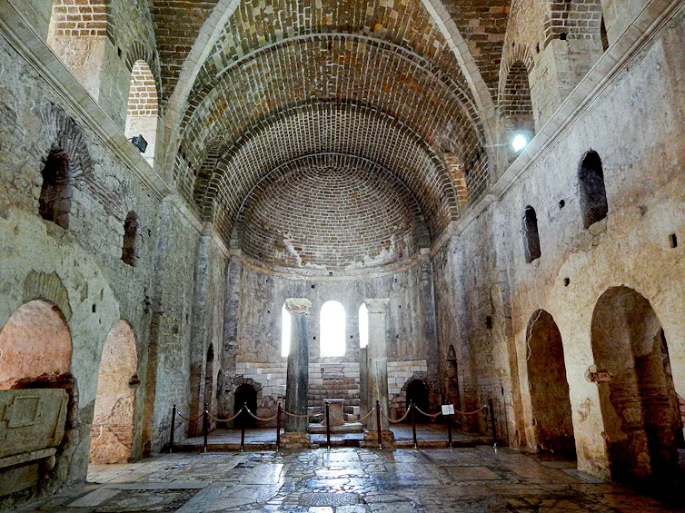 A stone church.