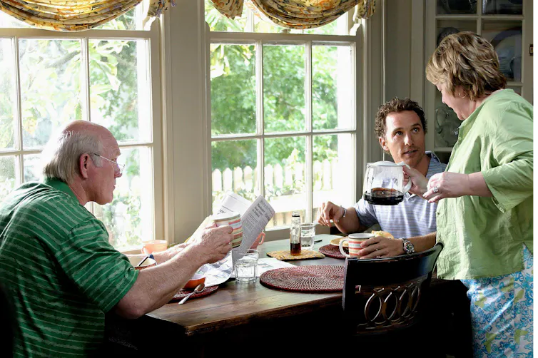 Matthew McConaughey sitting at the breakfast table with Kathy Bates and Terry Bradshaw