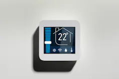 A thermostat on the wall.