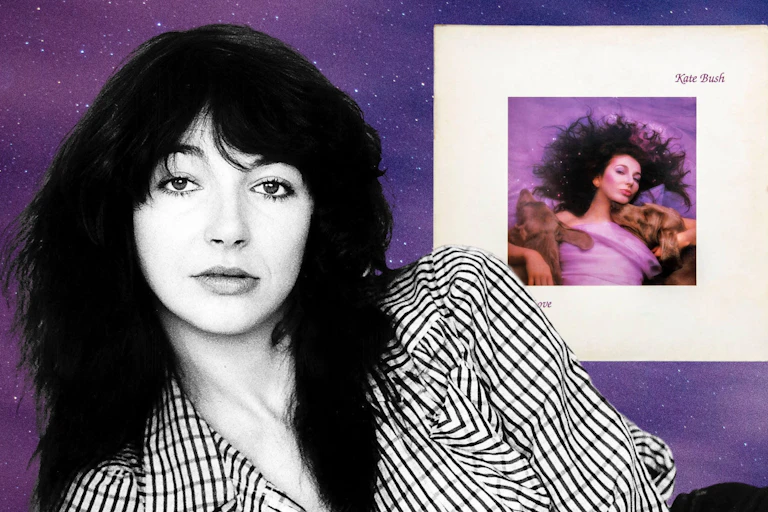 Kate Bush en studio lors de l'enregistrement de Hounds of Love en 1983.