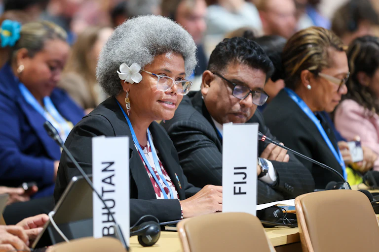 Lenora Qereqeretabua, the deputy speaker of Fiji's Parliament, at the COP29 climate summit.