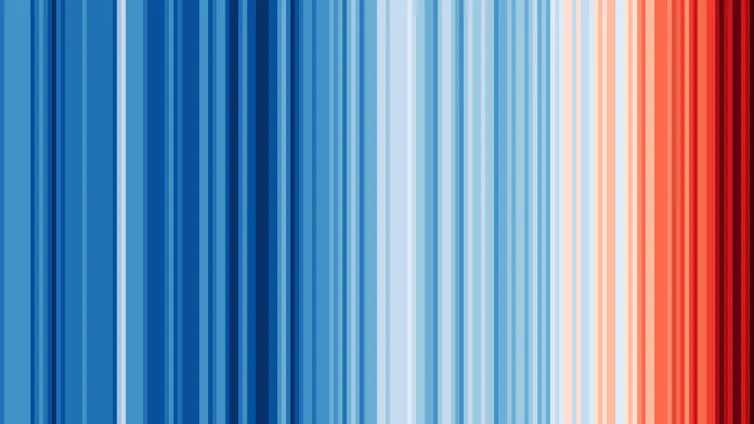 A spectrum of blue and red.