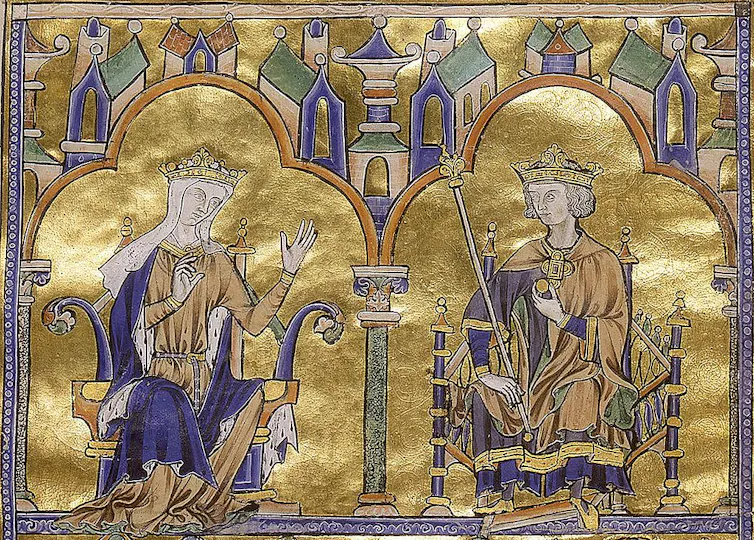Retrato de Blanca de Castilla y su hijo el rey Luis IX de Francia
