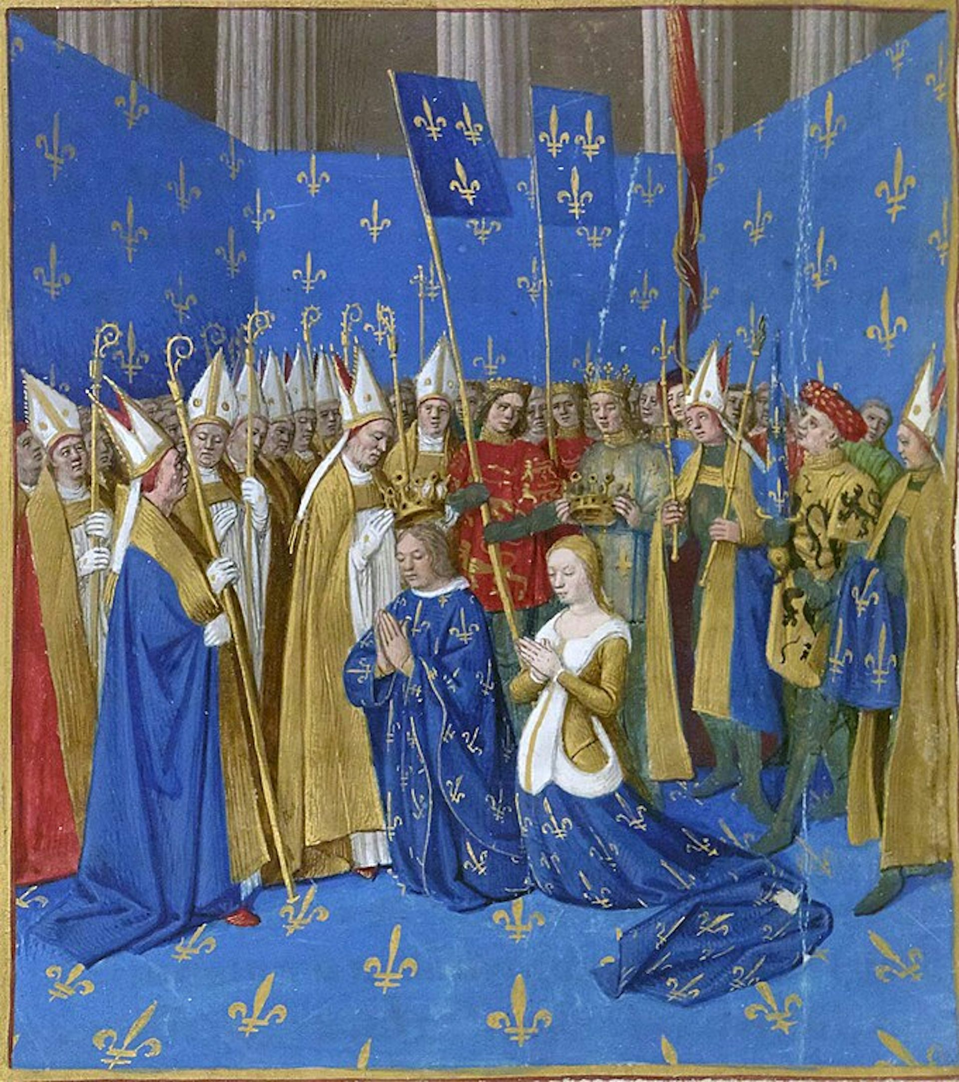 Retrato de la coronación de Luis VII y Blanca de Castilla.