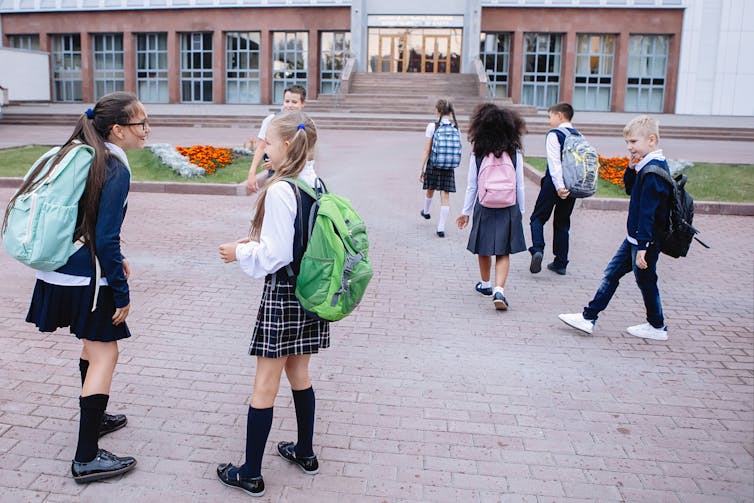 Children outside school