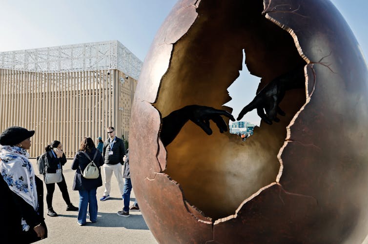 cracked egg sculpture