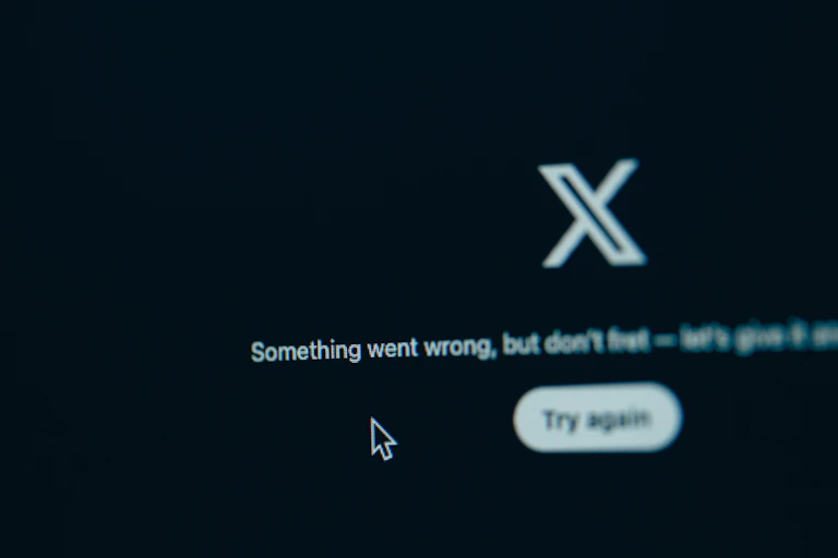 Une page d'erreur sur le site de X.