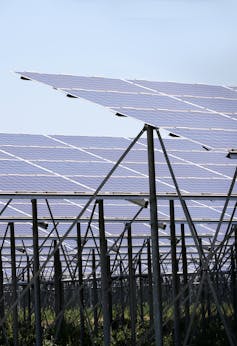 Solar panels seen up close