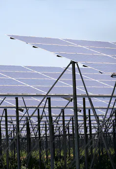 Solar panels seen up close