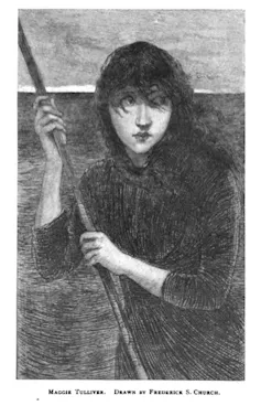 Dibujo de una joven en blanco y negro.