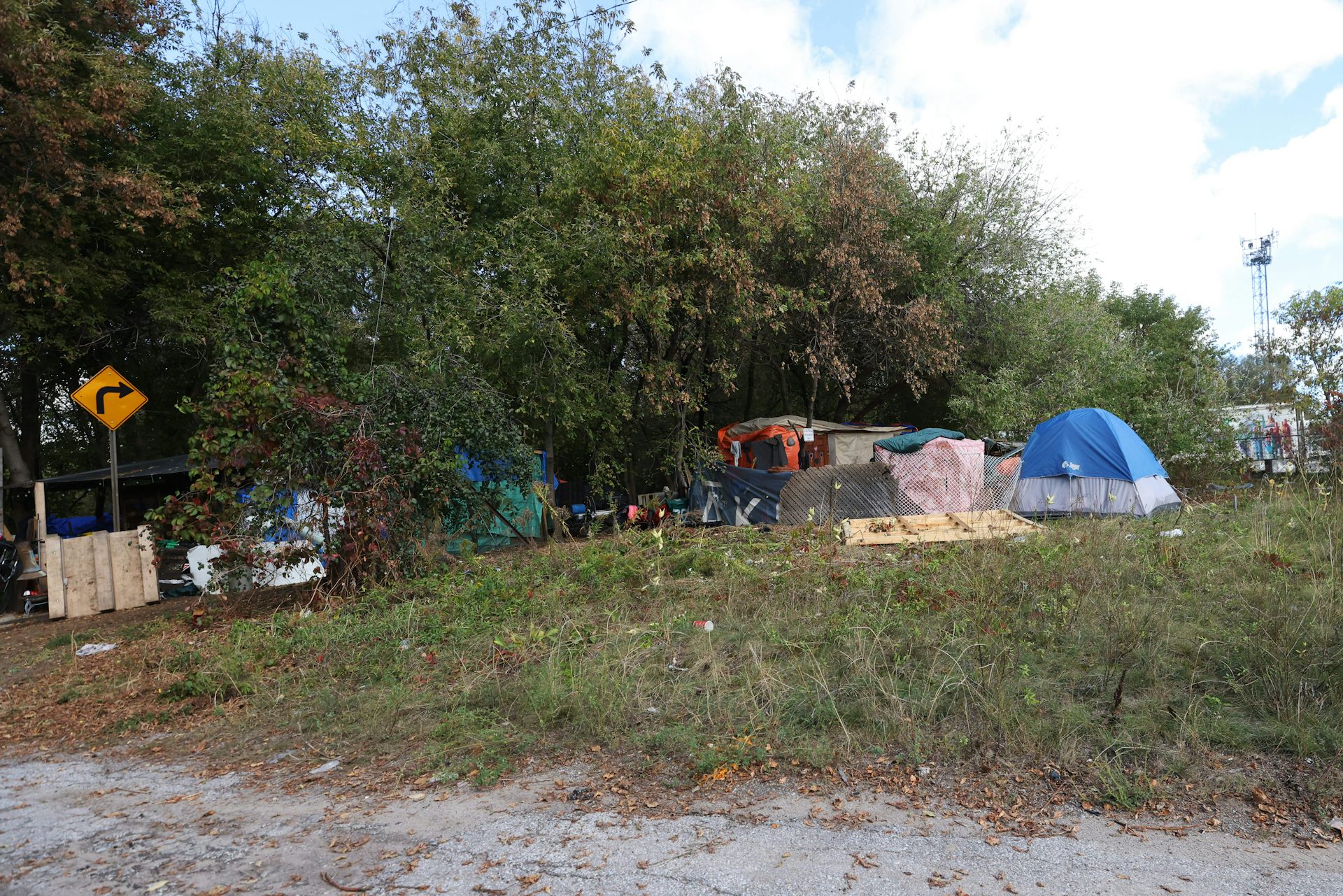 Tents in a grassy field