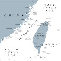Carte du détroit de Taïwan