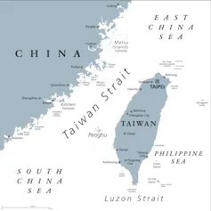 Carte du détroit de Taïwan