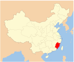 Carte de Fujian en Chine