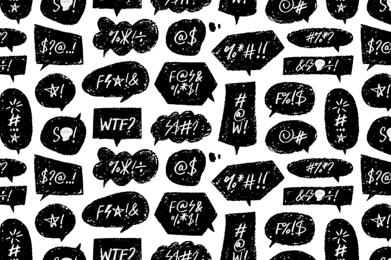 Comic speech bubble with swear words