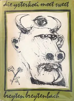 A book cover with a crude illustration of a bull with horns, a third eye above its forehead.
