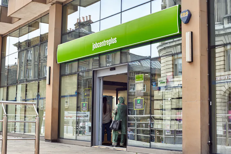 outside of a Jobcentre Plus office.