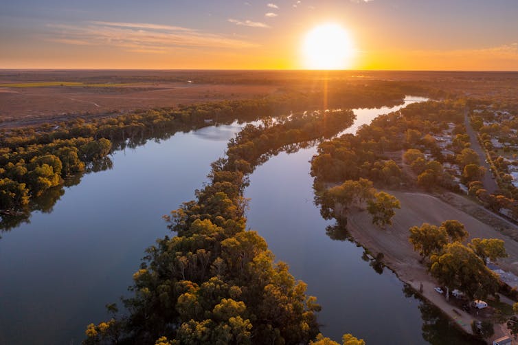 Darling River at sunset