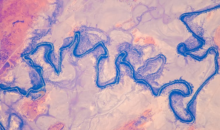 aerial view of river