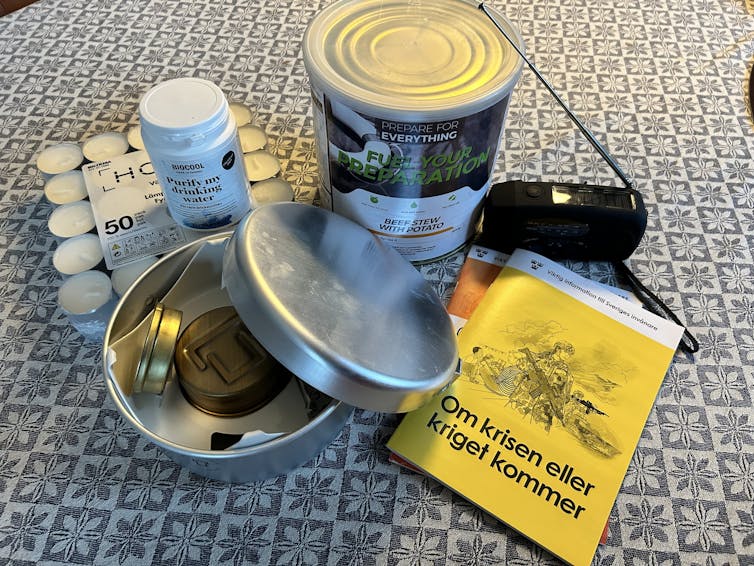 A group of items that the author has collected to be prepared for a crisis.