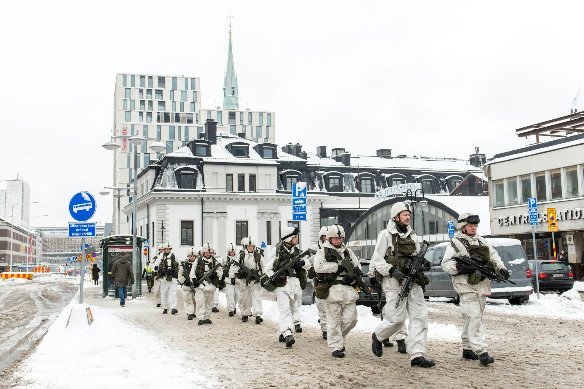 Swedish soldiers in Stockholm.