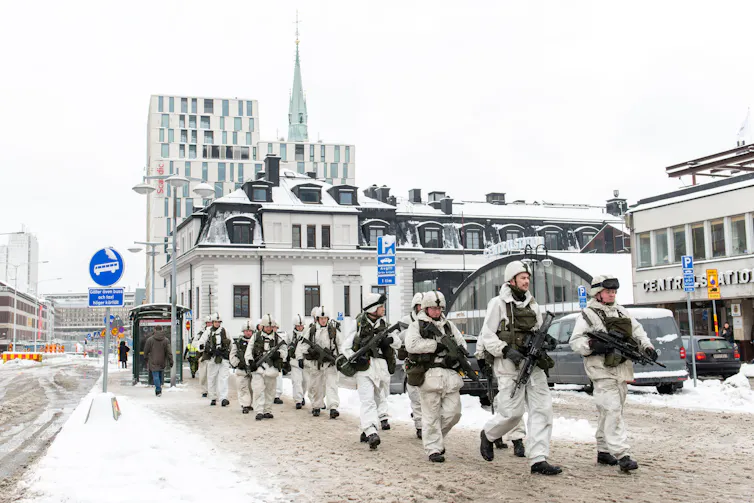 Swedish soldiers in Stockholm.