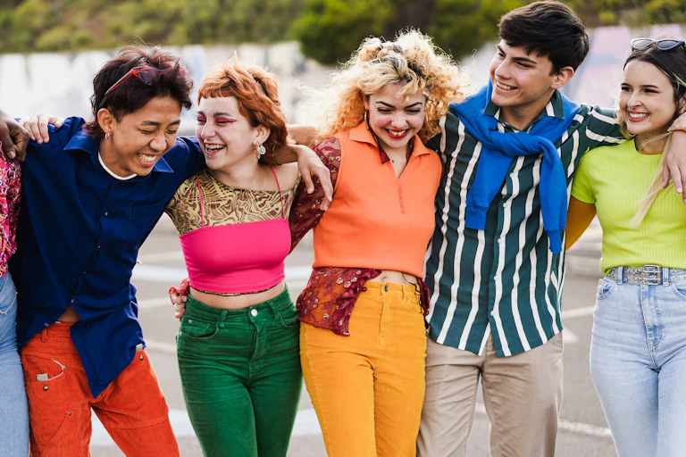 A group of young people of diverse backgrounds