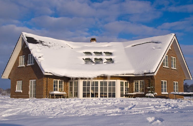 House with snow on the roof